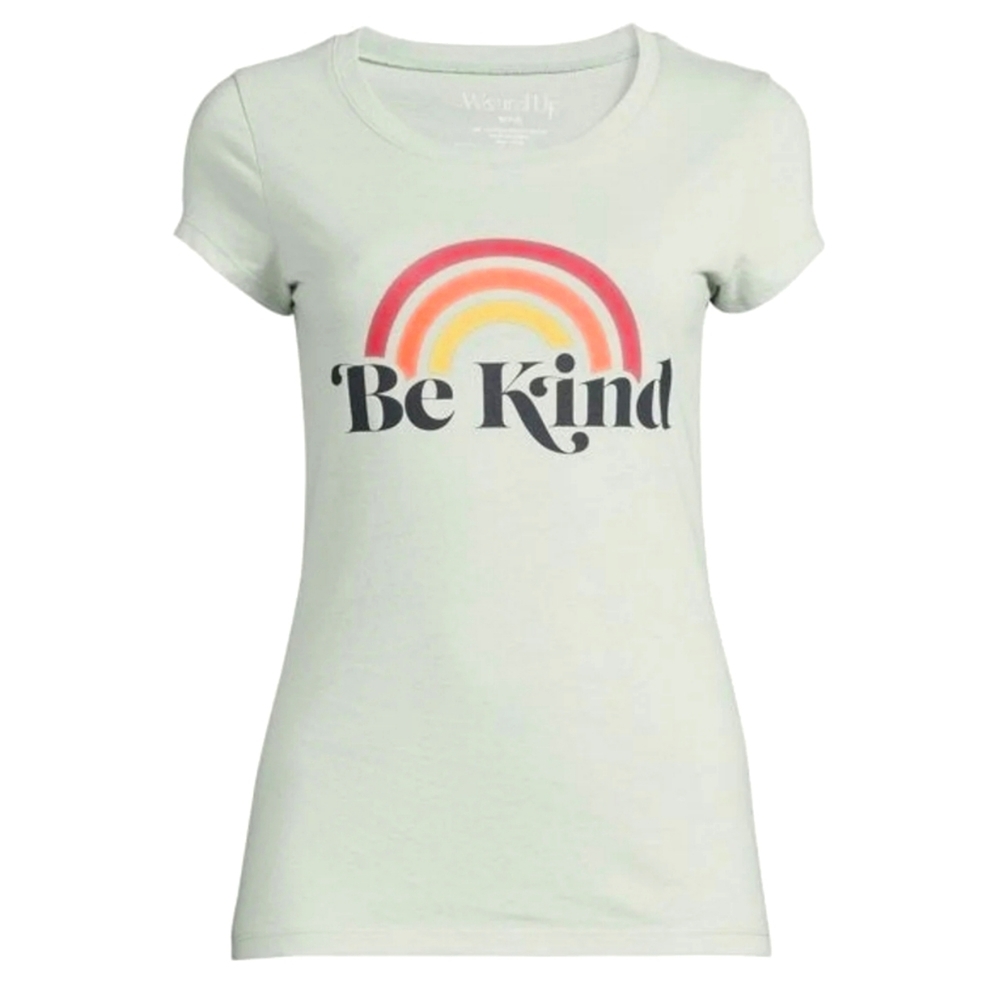 Wound Up NEW Juniors' Plus Size Crop Sleeve "Be Kind" Graphic Tee 849